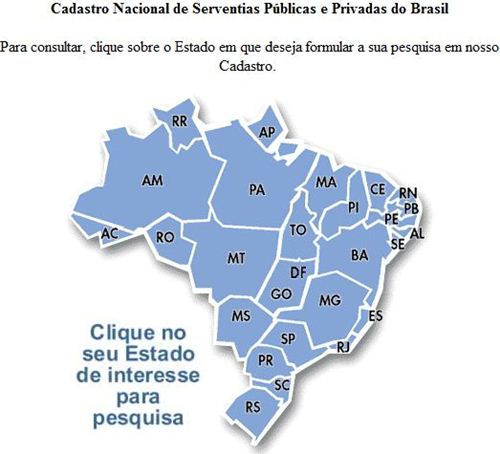 Site do Governo de Minas que permite consulta dos Cartórios do Brasil